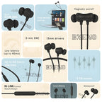 BXENO Buds Wireless 5 Lite MAGNETIC POWER OFF/ON 48Hr Neckband ENC ,Fast Charging Bluetooth Headphone