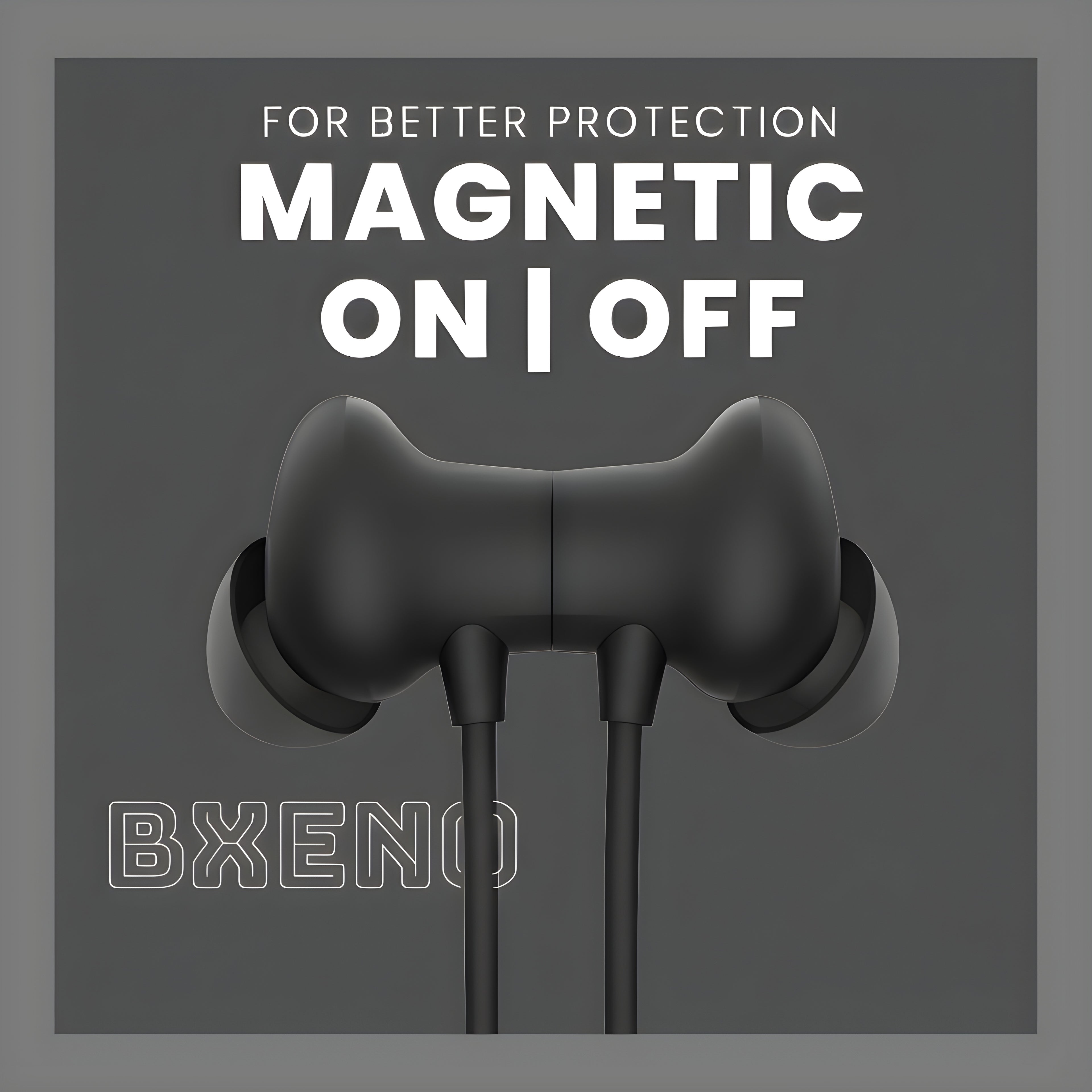 BXENO Buds Wireless 5 Lite MAGNETIC POWER OFF/ON 48Hr Neckband ENC ,Fast Charging Bluetooth Headphone