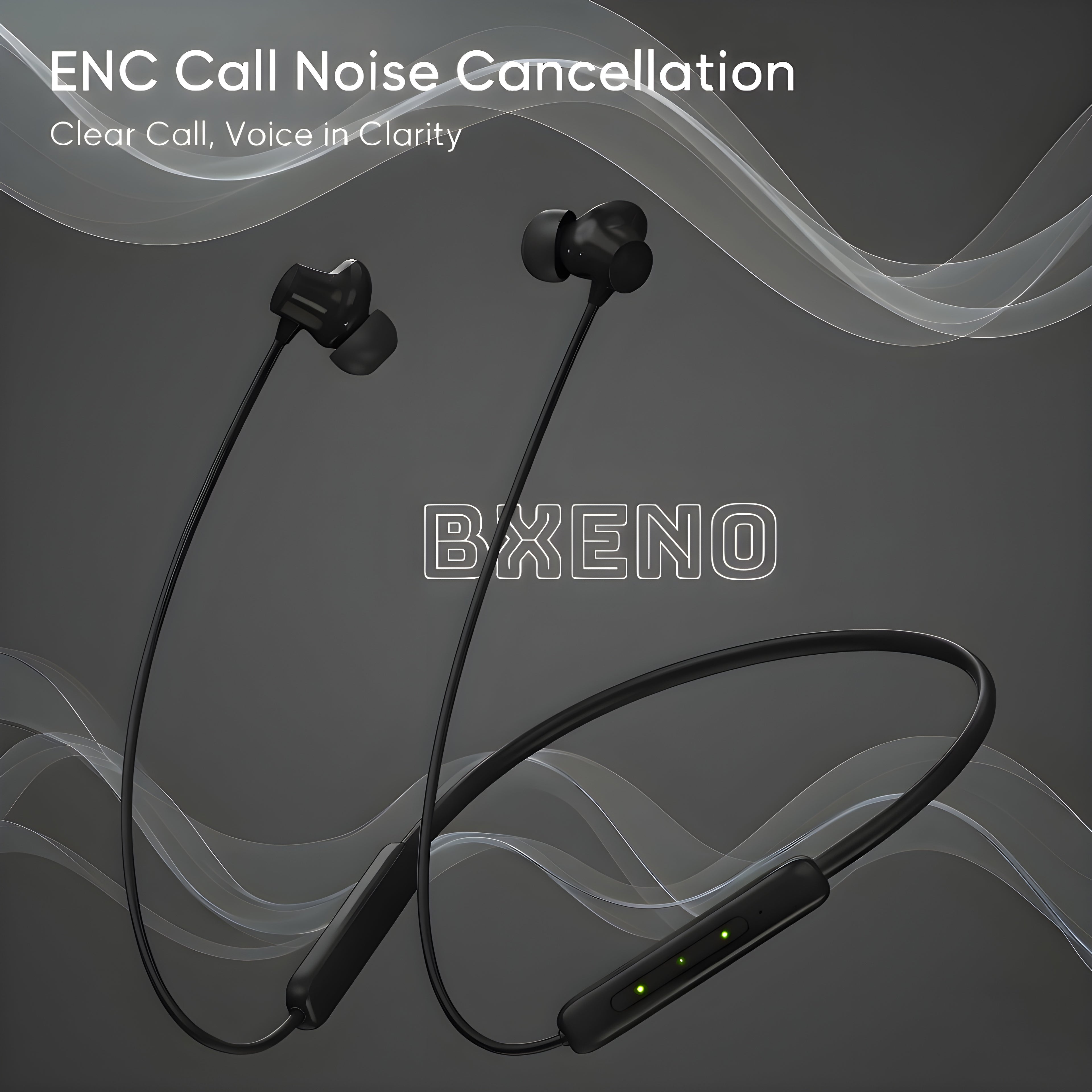 BXENO Buds Wireless 5 Lite MAGNETIC POWER OFF/ON 48Hr Neckband ENC ,Fast Charging Bluetooth Headphone